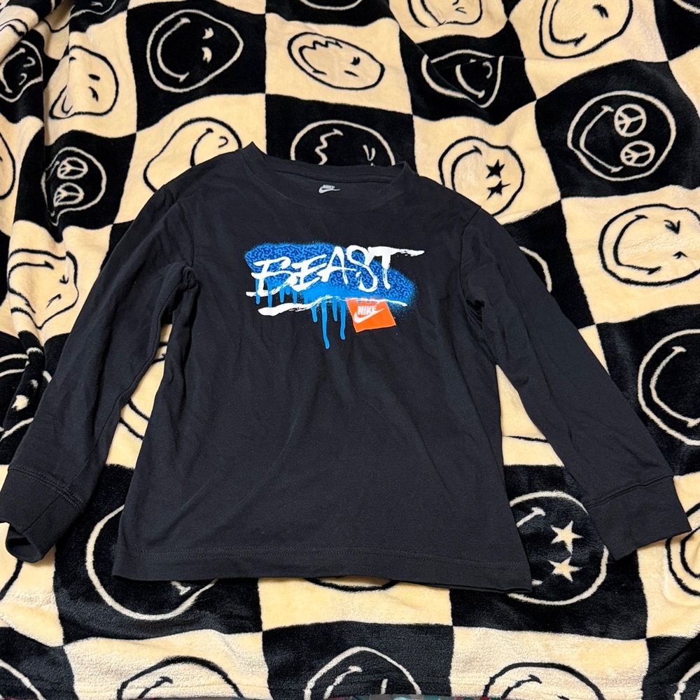 Nike Black Shirt with Blue and White Graphic